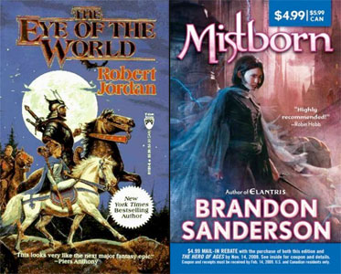 Mistborn and The Eye of the World covers